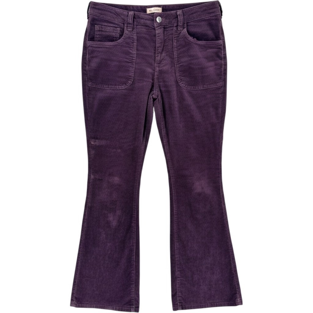 Pilcro Corduroy Pants 28 Purple Straight Leg Mid Rise Stretch Boho Casual